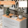 AMERLIFE 49.2"H High-Gloss 5 Drawer Dresser, Natural Marble Chest of Drawers No Handles, White - 4 of 4