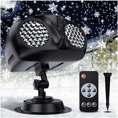 WOPET Christmas Snowflake Light Projector - Remote Control, Timer, Waterproof LED Snowfall Light for Holiday Party and Landscape Decor