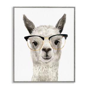 Stupell Industries Hipster Llama In Glasses Framed Giclee Art - 1 of 4