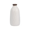 Boho Ceramic Vase - Ceramic with Embossed Diamond Pattern - Modern Minimalist Decorative Accent for Home, Office, Living Room, Bedroom - 4 of 4