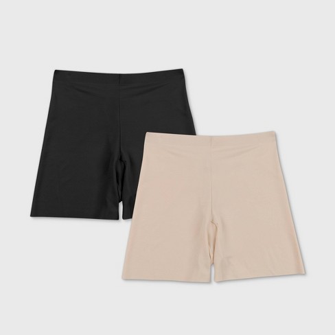 Maidenform Self Expressions 2pk Women S Shaping Girl Short Black And Beige Target