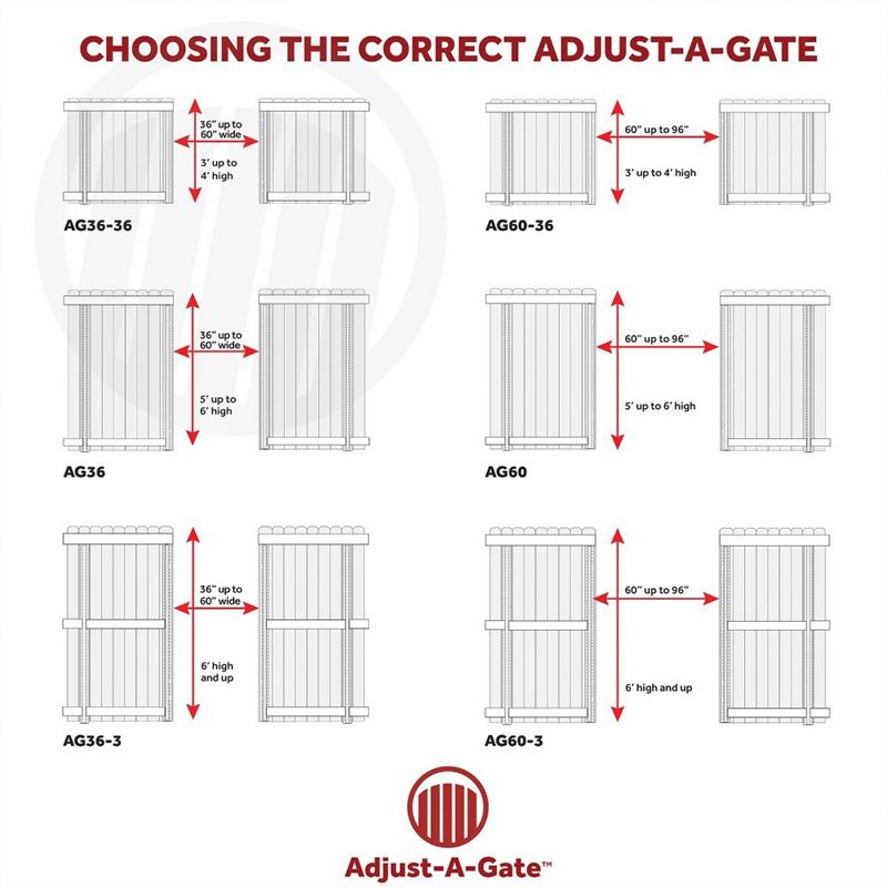 Adjust-A-Gate Adjustable Heavy Duty Steel Frame Anti Sag Gate Building Repair Kit, 60 to 96 Inches Wide Opening Up To 6 Feet High Fence, 3 of 7