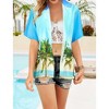 HAPPY BAY Women's Button Down Blouse Casual Summer Beach Luau Party Blouse Short Sleeve Vacation Dress Shirts Hawaiian T Shirt for Women - 4 of 4