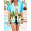 HAPPY BAY Women's Button Down Blouse Casual Summer Beach Luau Party Blouse Short Sleeve Vacation Dress Shirts Hawaiian T Shirt for Women - image 4 of 4