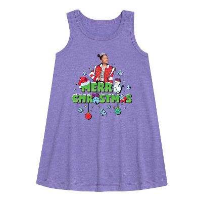 Nickelodeon Merry Christmas Laylay Icons Graphic Sleeveless Aline Dress - Purple - 4T