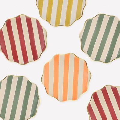 Meri Meri Fall Stripe Side Plates (Pack of 8)