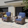 Buenhomino Outdoor Swivel Rocker Chairs, 3 Piece Wicker Patio Set with Thick Cushion and Side Table, Rattan Patio Swivel Rocking Chairs for Porch - 2 of 4