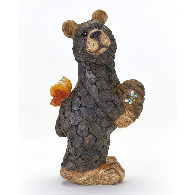 Lakeside Bear Garden Statue - Cute Figurine for Yards, Porches