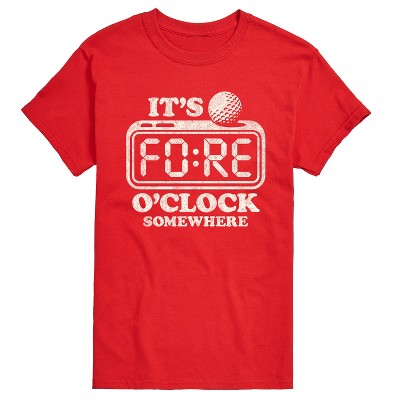 Men's - Instant Message - Golf Fore OClock Somewhere Short Sleeve Graphic T-Shirt