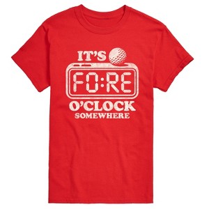 Men's - Instant Message - Golf Fore OClock Somewhere Short Sleeve Graphic T-Shirt - 1 of 4