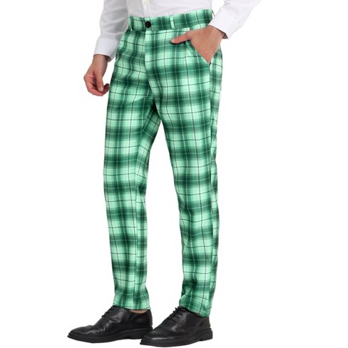 Lime green 2024 plaid pants