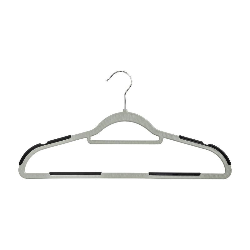 Honey-Can-Do 50pk Rubber Grip Hangers Gray and Black, 1 of 10