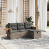 vidaXL 4 Piece Patio Sofa Set with Cushions - Gray without storage - 2 of 4