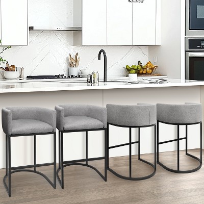 Vatros Upholstered Counter Stool with Metal Frame