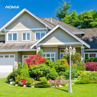 Noma 7' White Aluminum Triple-Head Outdoor Lamp Post