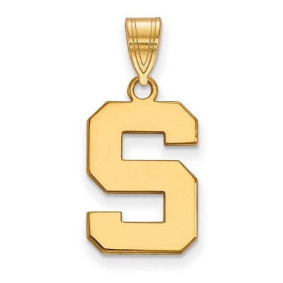 Black Bow Jewelry 14k Yellow Gold Michigan State Spartans NCAA Medium Pendant