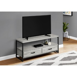 Monarch Specialties Tv Stand 48 Inch Console Media Entertainment Center Storage Drawers Laminate Metal Grey Black Contemporary Modern - 1 of 4