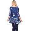 Women's 3/4 Sleeve Printed Erie Tunic Top with Pockets - White Mark - 3 of 3