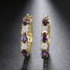 Hoop Earrings for Women Purple Cubic Zirconia White Gold Plated Ginger Lyne Collection - image 3 of 4