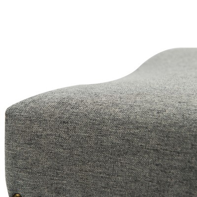 Modern Farmhouse 24" Gray Upholstered Wood Saddle Barstool