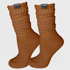 LECHERY Unisex Scrunch Slouchy Woven Tab Socks (1 Pair) - 1 of 4