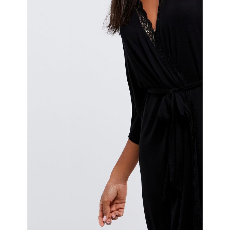 Lace Trim Maternity Robe | A Pea in the Pod, 4 of 6