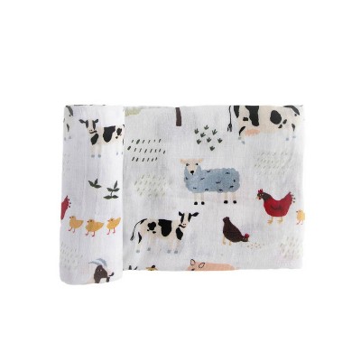Red Rover Organic Cotton Muslin Swaddle Blanket Single - Family Farm