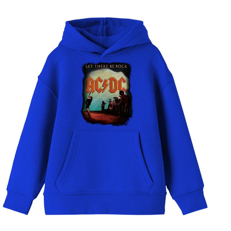 ACDC Let There Be Rock Poster Youth Royal Blue Hoodie, 1 of 3