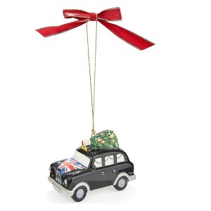 Spode Christmas Tree Brit Taxi Ornament - Dolomite Holiday Table Accent for Seasonal Displays - Coordinates with Christmas Dinnerware Set - 1 of 4