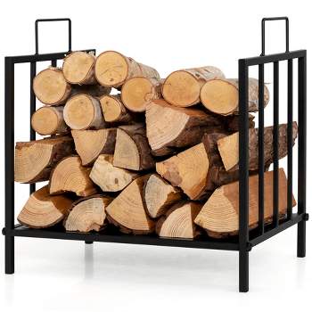 Costway 18''Firewood Storage Rack  Steel Firewood Storage Log Holder w/ Handle