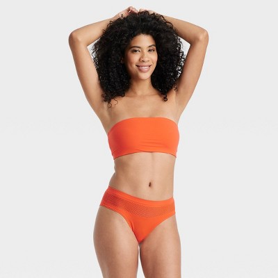 Women's Floral Print Cotton Cheeky Underwear With Lace Waistband - Auden™  Orange Xl : Target