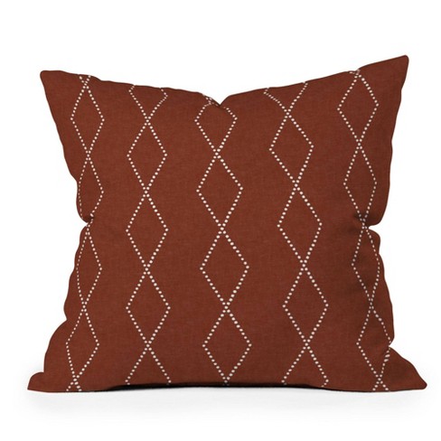 Modern Boho Pillow, Ethnical Dots, Rust