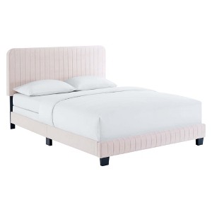 Modway Celine Channel Tufted Performance Velvet Full Bed - 1 of 4