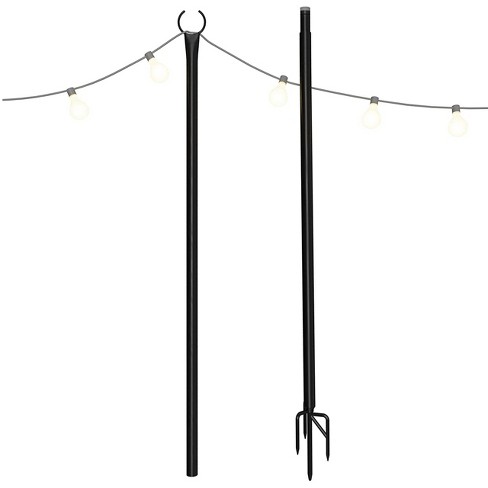 Heavy Duty Steel Garden String Light Pole Metal Posts for Outdoor