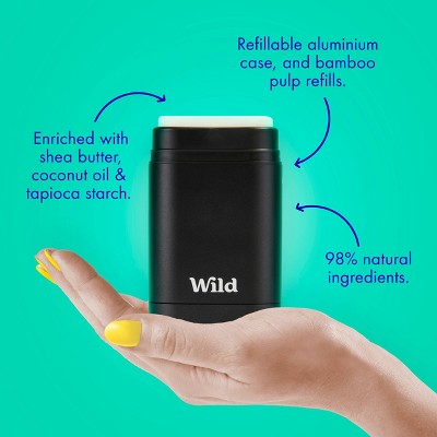Wild Cosmetics Cream Deodorant Refill - Coconut & Vanilla with Aqua Case - Aluminum-Free 5.29oz