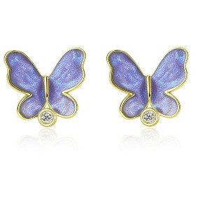 Molenia 925 Sterling Silver Earrings for Women - Butterfly Earrings Stud Ear Piercing Jewelry Small Cute Gifts for Mom Teen Girl Mothers Day Birthday - 1 of 4
