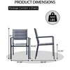 4-Piece Outdoor Dining Chairs Set, Textile Backrest & Metal Frame Stackable Patio Chairs for Lawn, Deck, Balcony - 2 of 4