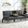 Sapphtopaz 65.3" Modern Futon Couch Sofa - Convertible Sleeper Sofa Bed with Soft Upholstery, Space-Saving Furniture for Living Room & Renters - 2 of 4