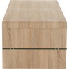Ren Home Maja Rounded Coffee Table with Glass Shelf, Oak - 4 of 4
