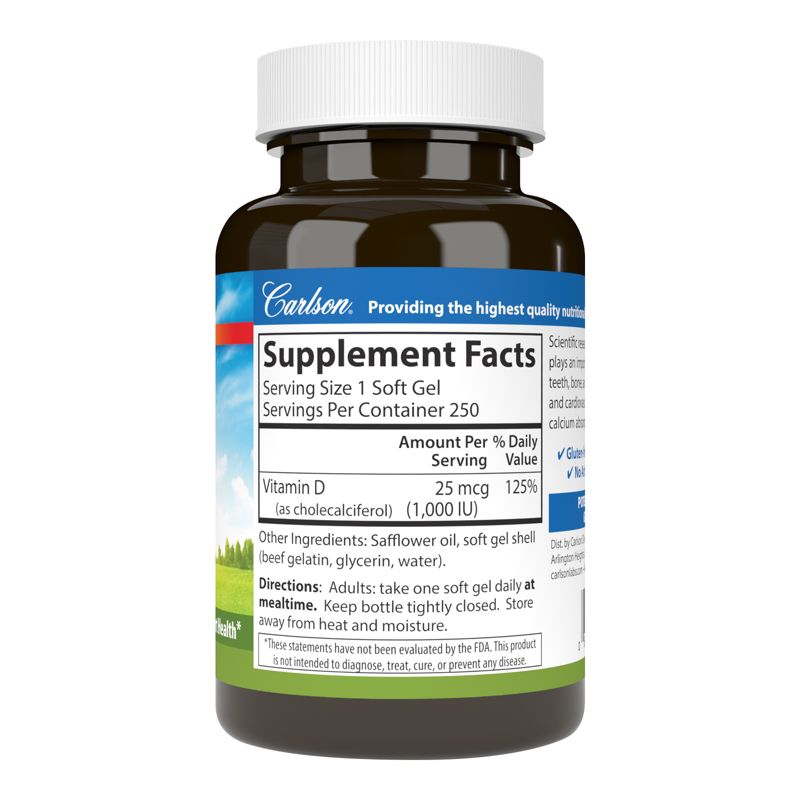 Carlson - Vitamin D3, 1000 IU (25 mcg), Cholecalciferol, Immune Support, 4 of 7