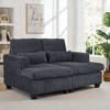Straight Sectional Sofas with Square Armrests and Adjustable Back, Modular Sitting or Lying Down Couch, Space-Saving Lounge Chair for Living Room - 4 of 4