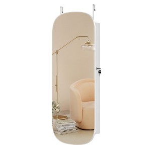 Jewelry Cabinet, LED Accessory Organizer with Mirror, Lockable 3.9 x 16.5 x 42.5 Inches - 1 of 4