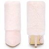BLISSFUL STEP Women's Faux Fur Stiletto Heel Pointed Toe Ankle Boots - 2 of 4