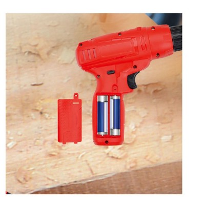Red Plastic Mini Toy Drill Set with Interchangeable Bits