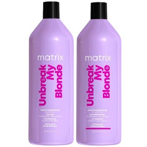 Matrix Unbreak by Blonde Shampoo & Unbreak by Blonde Conditioner (33.8 oz XXL LITER) | Maintains Vibrant Hair Color - DUO SET Kit - 1 of 4