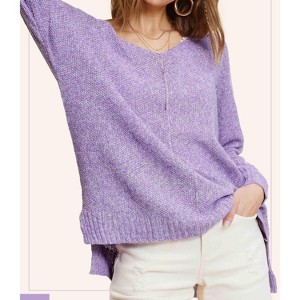 Women's LIGHTWEIGHT VNECK SWEATER - LA MIEL - 1 of 3