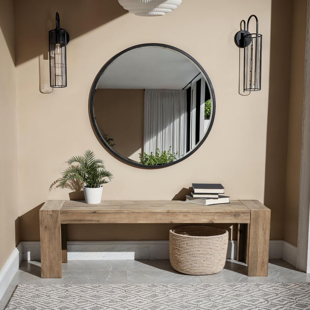 Seashore Dining Bench in Antique Natural Acacia | Alpine