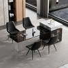 JUJABU 2-Pack Black PU Leather Dining Chairs – Ergonomic Design, Iron Frame - 4 of 4