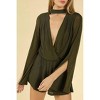 Women's Shimmering Long Sleeve Wrap Romper - Honey Punch - 3 of 4