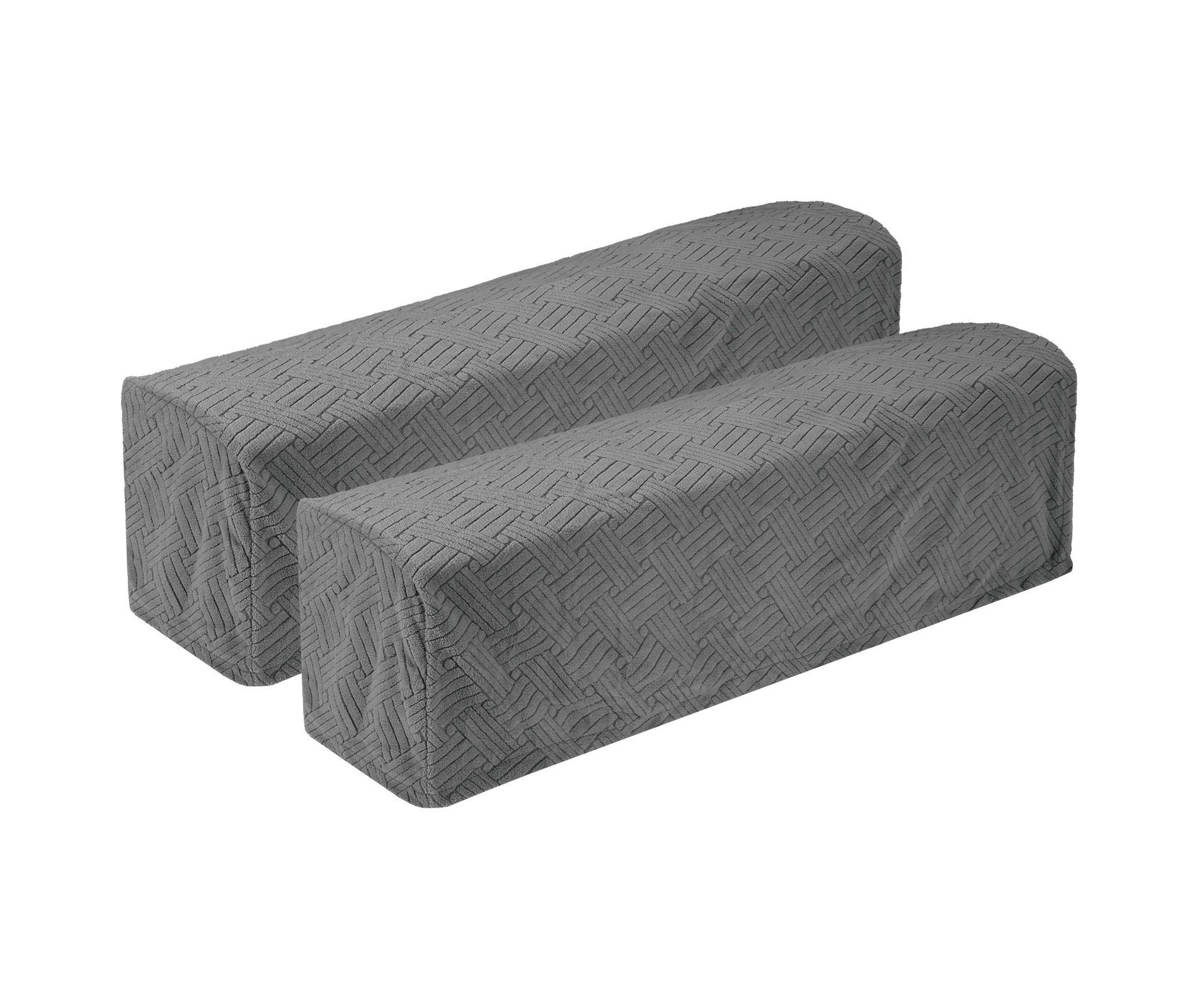 Unique Bargains Twill Stretch Soft Jacquard Non Slip Sofa Armrest Covers Deep Grey 2 Pcs
